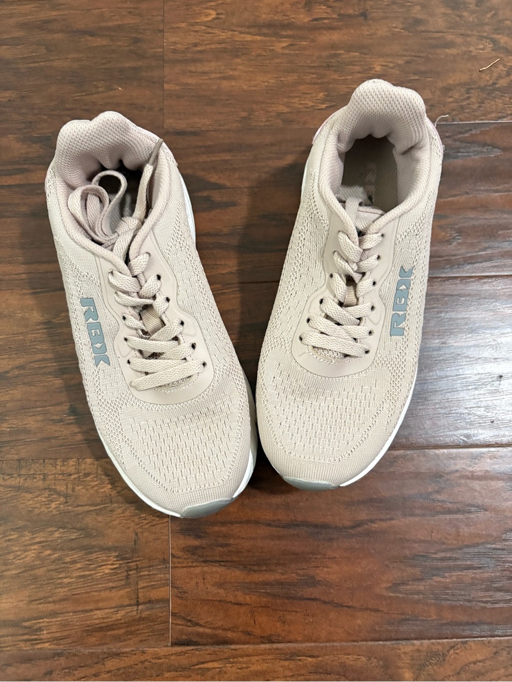 RBX Neutral Beige Knit Athletic Sneakers Womens Size 7.5